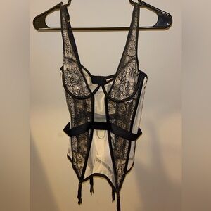 Elegant Black and Cream Lace corset